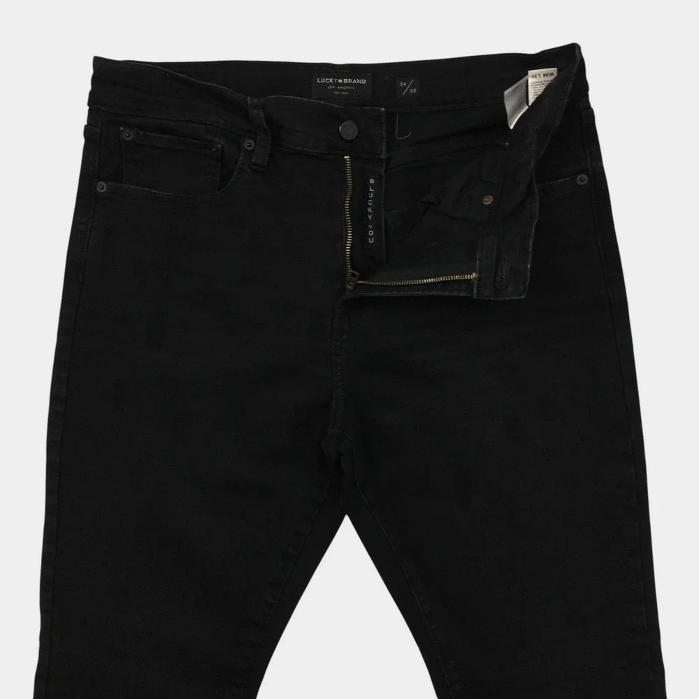 Lucky Brand 410 Athletic Straight Jeans Mens 34x30 Gainesville Black Stretch